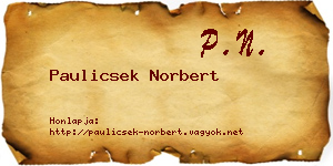 Paulicsek Norbert névjegykártya